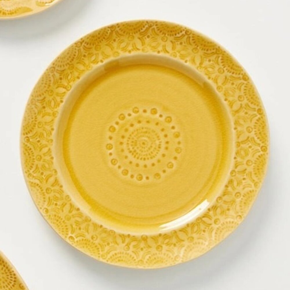 Anthropologie Old Havana Side Plates in Yellow Ochre $15 each
